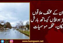 بلوچستان کے مختلف علاقوں میں تیز ہواﺅں کیساتھ بارش کا امکان، محکمہ موسمیات