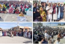 لانگ مارچ کے شرکا پر بدترین تشدد کے خلاف خاران میں احتجاجی مظاہرہ