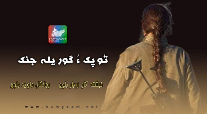 تُوپک ءُ گوریلہ جنک۔ نبشتہ: زربار بلوچ /رجانک کار: جاوید بلوچ