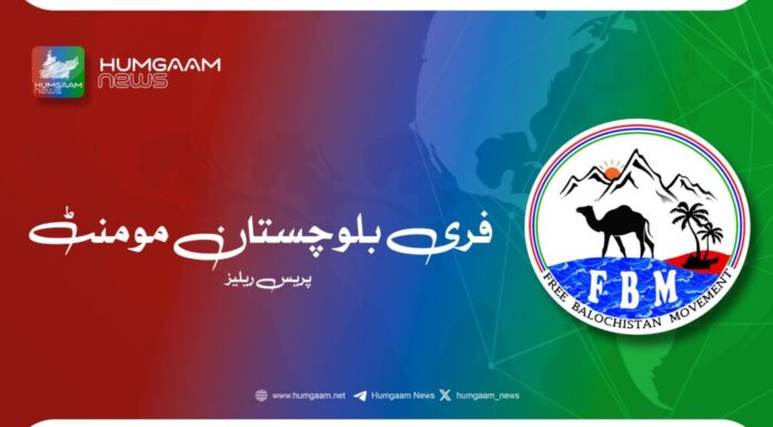 فری بلوچستان موومنٹ نیدرلینڈز برانچ کا 27 مارچ کو “ دی ہیگ “ میں پاکستان کے خلاف احتجاج کا اعلان