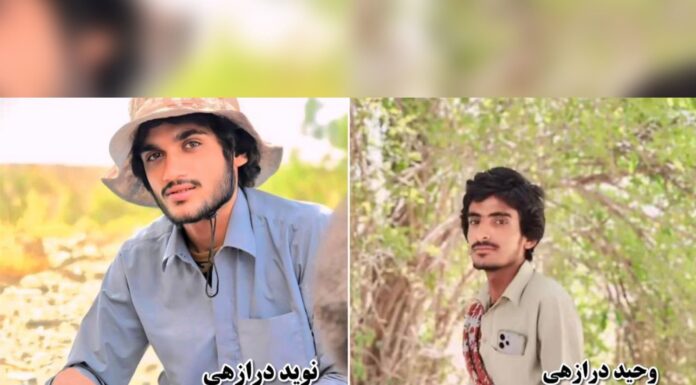 سراوان, قابض ایرانی بارڈر فورسز کی براہ راست فائرنگ سے دو بلوچ نوجوان شہید