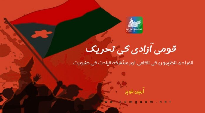 قومی آزادی کی تحریک: انفرادی تنظیموں کی ناکامی اور مشترکہ قیادت کی ضرورت، تحریر :آرچن بلوچ