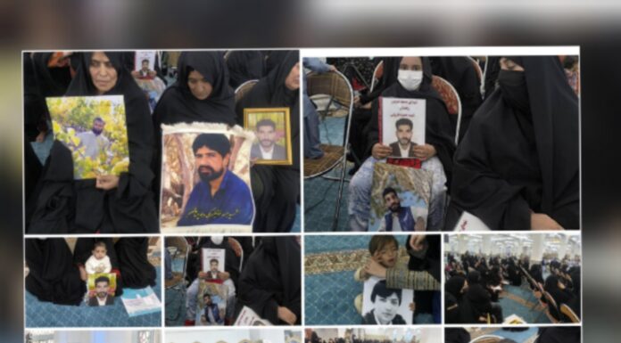 یوم شہدائے بلوچستان 13 نومبر کے موقع پر زاہدان مکی مسجد میں خونی جمعے کے شہداء کے اہل خانہ کا اجتماع