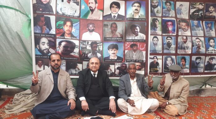 جبری لاپتہ افراد شہیدا کے بھوک ہڑتال کیمپ کو5734 دن ہوگئے۔