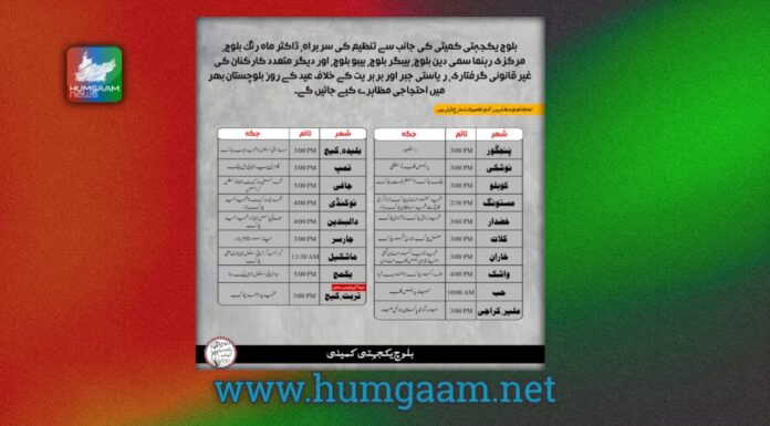 عید پر مختلف شہروں میں احتجاج مظاہرے کیے جائیں گے ۔بی وائی سی نےاوقات کار جاری کردیئے