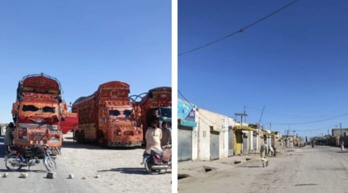 بلوچ یکجہتی کمیٹی کی مرکزی کال پر آج سوراب بھر میں شٹر ڈاؤن ہڑتال اور پہیہ جام ہڑتال جاری ہیں۔