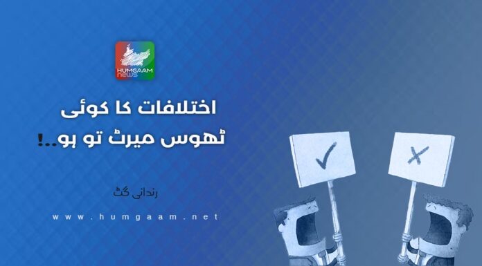 اختلافات کا کوئی ٹھوس میرٹ تو ہو۔ رندانی گٹ