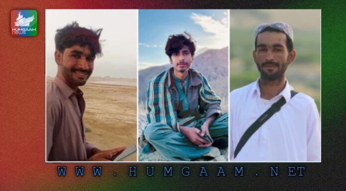 منگچر، پسنی اور تربت سے پاکستانی فورسز ہاتھوں 3 نوجوان جبری لاپتہ