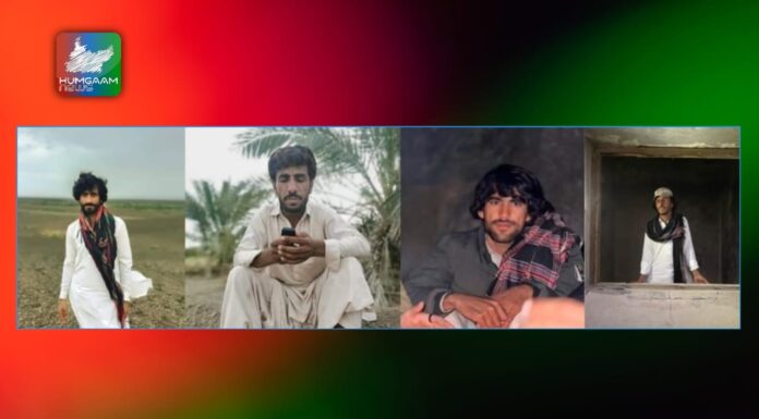 پنجگورقابض پاکستانی فورسز کے ہاتھوں چار نوجوان جبری لاپتہ