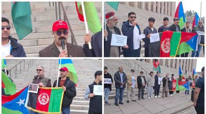 فین لینڈ، پی ٹی ایم کی طرف سے پاکستان کے خلاف مظاہرہ، فری بلوچستان موومنٹ کے کارکنان کی شرکت