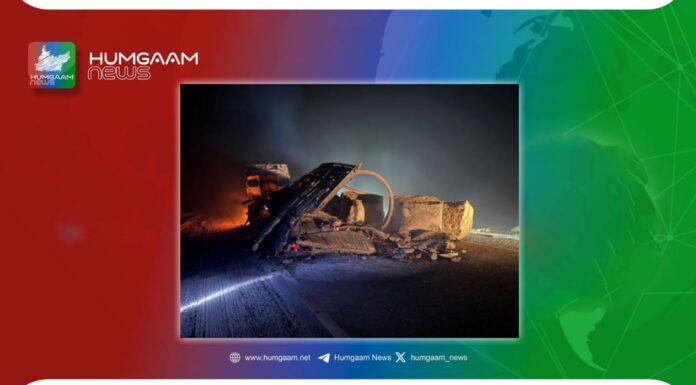 چاغی مسلح افراد نے معدنیات سے لوڈ ٹرک کو نذر آتش کر دیا