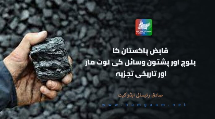 قابض پاکستان کا بلوچ اور پشتون وسائل کی لوٹ مار اور تاریخی تجزیہ۔ صادق رئیسانی ایڈوکیٹ