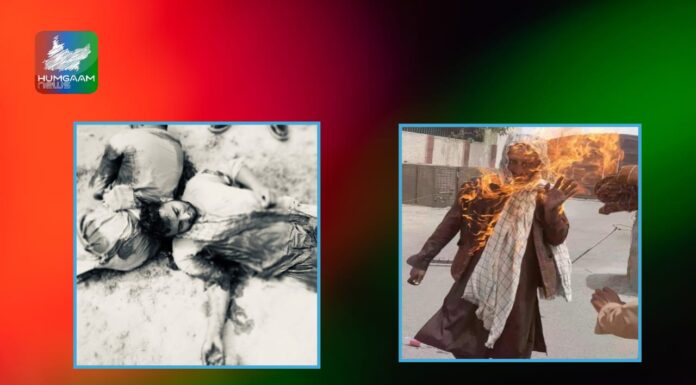 جھل مگسی دو افراد قتل ، چمن قلعہ سامنے مظاہرہ ،ایک مظاہرین نے خود کو آگ لگادی