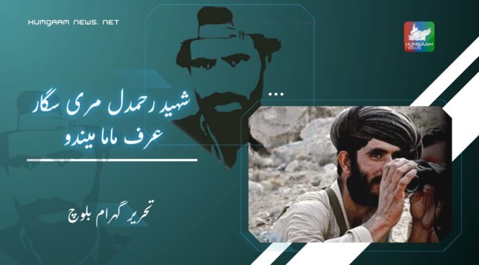 شہید رحمدل مری سگار عرف ماما میندو تحریر گہرام بلوچ