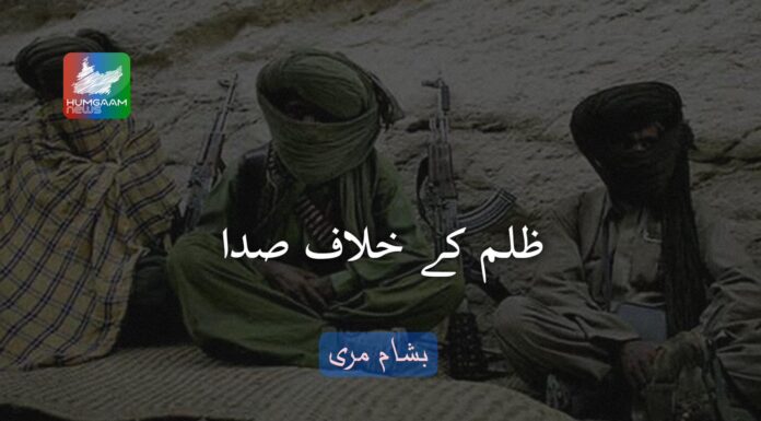 ظلم کے خلاف صدا تحریر : بشام مری