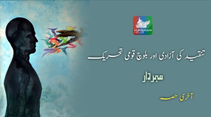 تنقید کی آزادی اور بلوچ قومی تحریک تحریر :مہر دار (آخری حصہ)