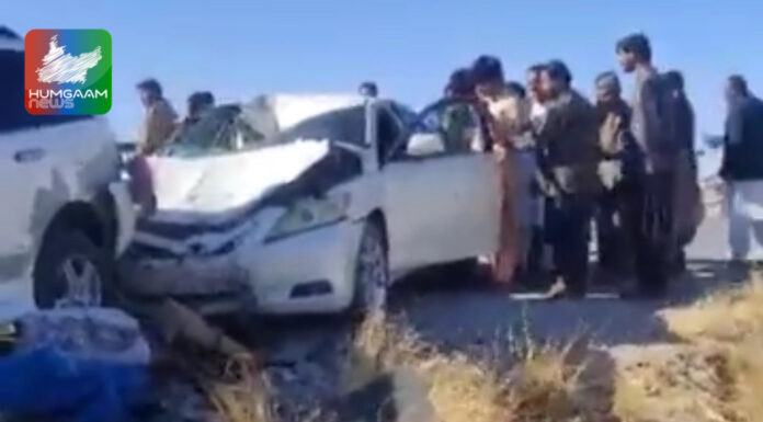 سوراب میں خوفناک ٹریفک حادثہ دو گاڑیوں کے تصادم میں پانچ افراد زخمی