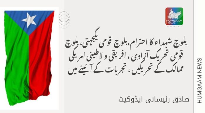 “بلوچ شہداء کا احترام،بلوچ قومی یکجہتی، بلوچ قومی تحریک آزادی ، افریقی و لاطینی امریکی ممالک کے تحریکیں تجربات کے آئینے میں”
