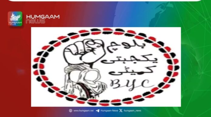 قیادت کی جبری قید کے ایک سال مکمل ہونے پر ایک ماہ پر مشتمل آگاہی مہم کا آغاز کیا جائے گا۔ بی وائی سی