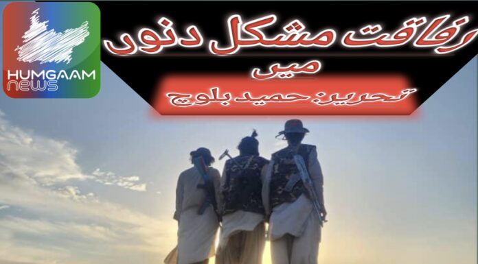 رفاقت مشکل دنوں میں تحریر: حمید بلوچ