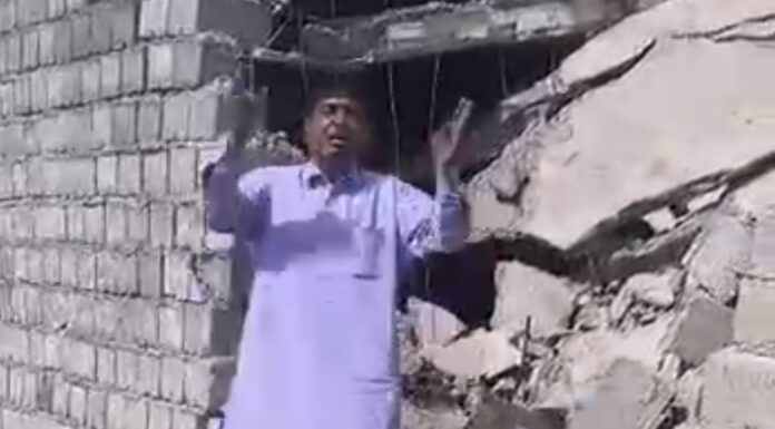 دلگان میں قابض ایرانی سکیورٹی فورسز کی کارروائی کے بعد ایک بلوچ کسان کی زرعی زمین اور معاش مکمل طور پر تباہ