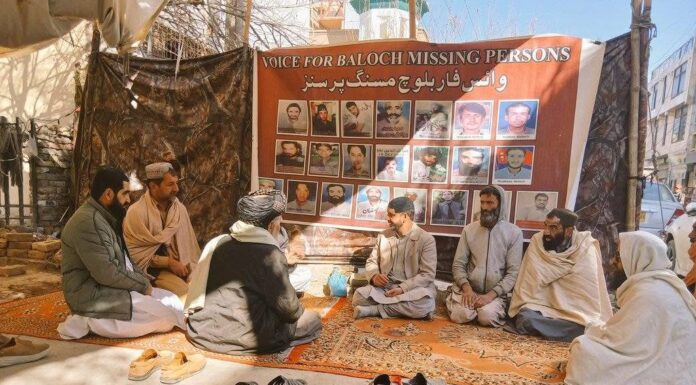 کوئٹہ: جبری گمشدگیوں کے خلاف وی بی ایم پی کا احتجاجی کیمپ بدستور جاری