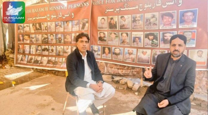 وی بی ایم پی کے احتجاج کا آج 6044 واں دن، جبری لاپتہ غنی بلوچ فرید بلوچ کے لواحقین کا احتجاج میں شرکت