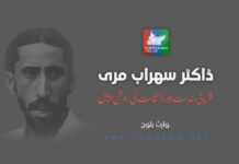 ڈاکٹر سہراب مری: قربانی، خدمت اور استقامت کی روشن مثال۔ وارث بلوچ