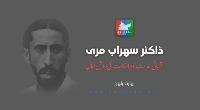ڈاکٹر سہراب مری: قربانی، خدمت اور استقامت کی روشن مثال۔ وارث بلوچ
