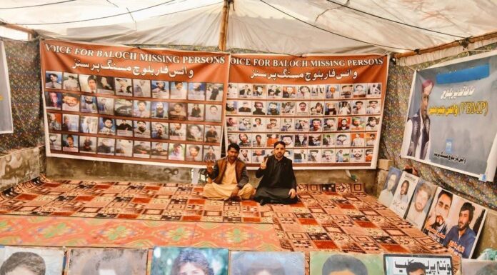 لاپتہ بلوچوں کی بازیابی کے لیے وی بی ایم پی کا احتجاجی کیمپ 6069ویں روز جاری
