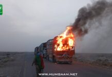 خاران: سی پیک روڈ پر سرمچاروں کی ناکہ بندی، معدنیات سے لدے ٹرکوں پر فائرنگ بعد ایک نذرآتش