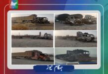 چاغی مسلح افراد نے 15 بڑی گاڑیوں کو آگ لگادی ، ملبہ اٹھانے کیلے آنے والے 5 گاڑی مالکان اغوا