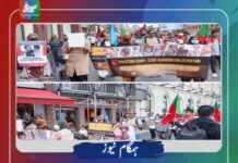 سوراب میں شہریوں پر بمباری کے خلاف نیدرلینڈز میں بی این ایم کا احتجاج