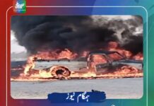 پنجگور، سی پیک روڈ پر پک اپ گاڑی میں آگ بھڑک اٹھی